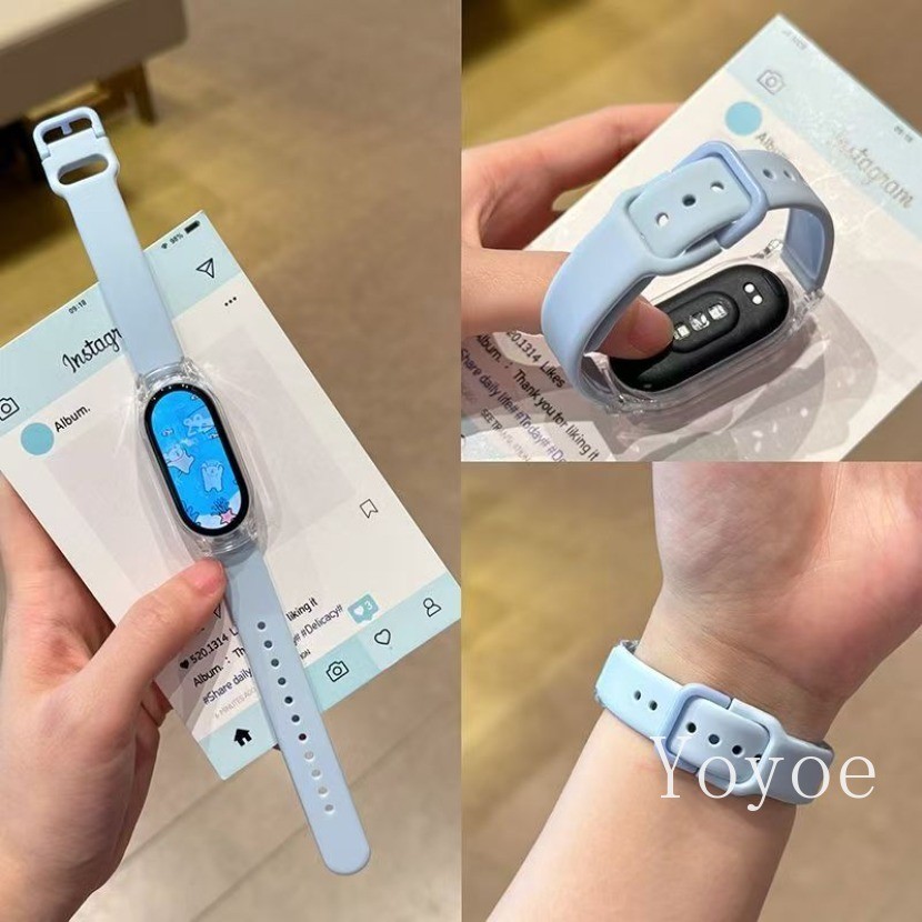 สายรัดซิลิโคนสําหรับ เสี่ยวหมี่ ไมล์ วงดนตรี 10 9 8 สาย เอ็นเอฟซี กีฬาสร้อยข้อมือยางสําหรับ ไมล์ วงดนตรี 7 6 5 4 3 สายรัดข้อมืออุป