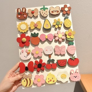 ชุดการ์ตูนน่ารัก 30 ชิ้นพร้อมอุปกรณ์คลิปรูป Velcro สำหรับตกแต่งเส้นผมเด็ก