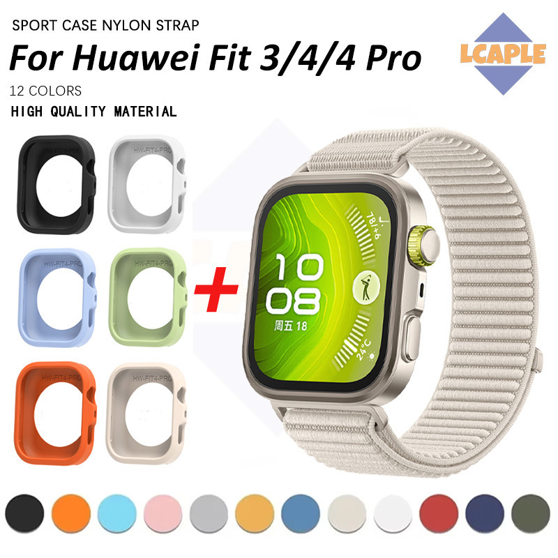 กรณียางอ่อน+สายไนลอนสำหรับ for Huawei Watch Fit 5 4/5 4 Pro / 3 สายป้องกันหน้าจอป้องกัน Gores สำหรับ