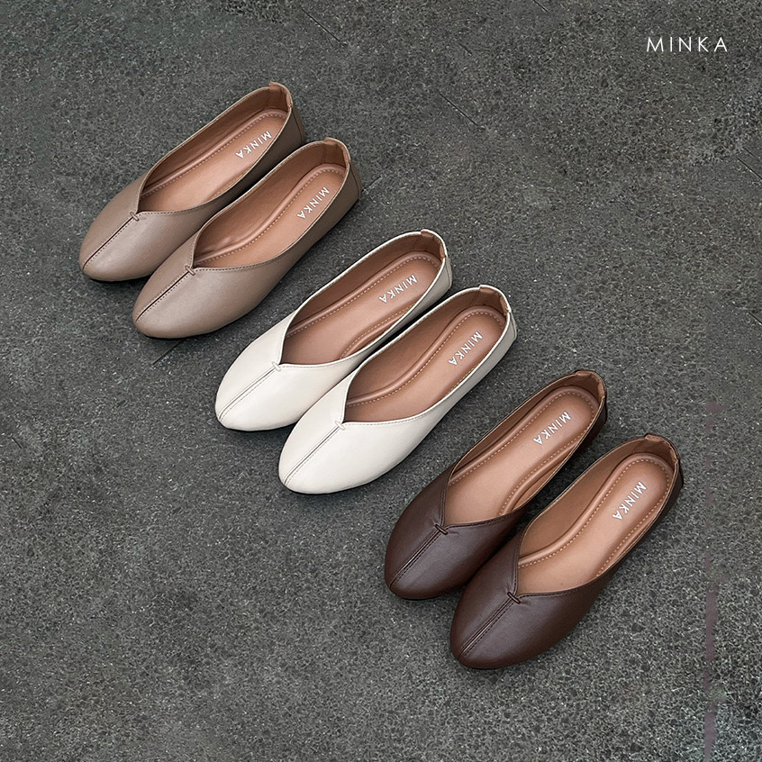 MINKA KILA รองเท้าส้นแบน V-Cut Ballerina