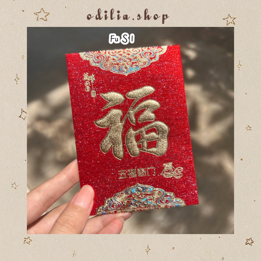 MERAH Angpao Fu Hoki จีน Size S และ L เนื้อหา 6-10 ชิ้น ซองพรีเมี่ยม Rezeki Red Angpao Atk Banjb Odi