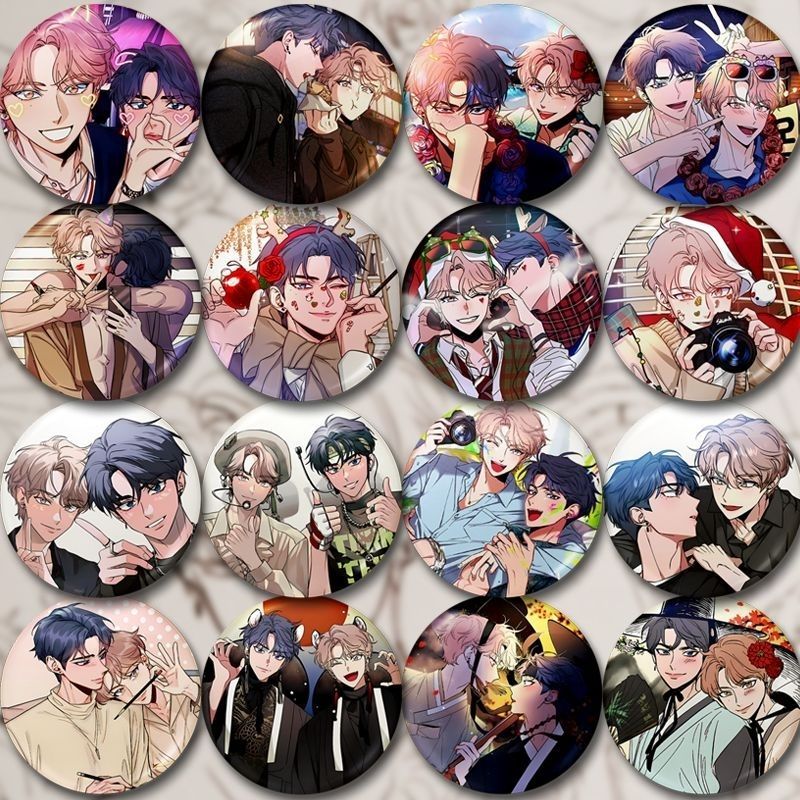 韩动动漫 ฝังฟัน 李边动漫胸针同人58มม.子来图 Han Man Sketch Badge Cui Yijing Li Zhoubin รอบย้าย20251113