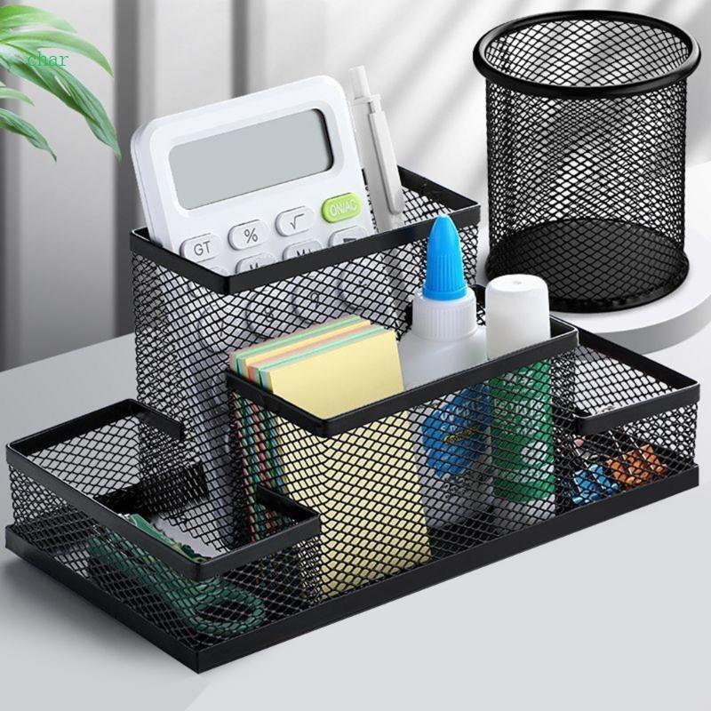 Char ของตกแต่งโต๊ะทํางานพร้อมฐานที่มั่นคง ความจุ 4 ส่วน เหมาะสําหรับที่มีประสิทธิภาพ S