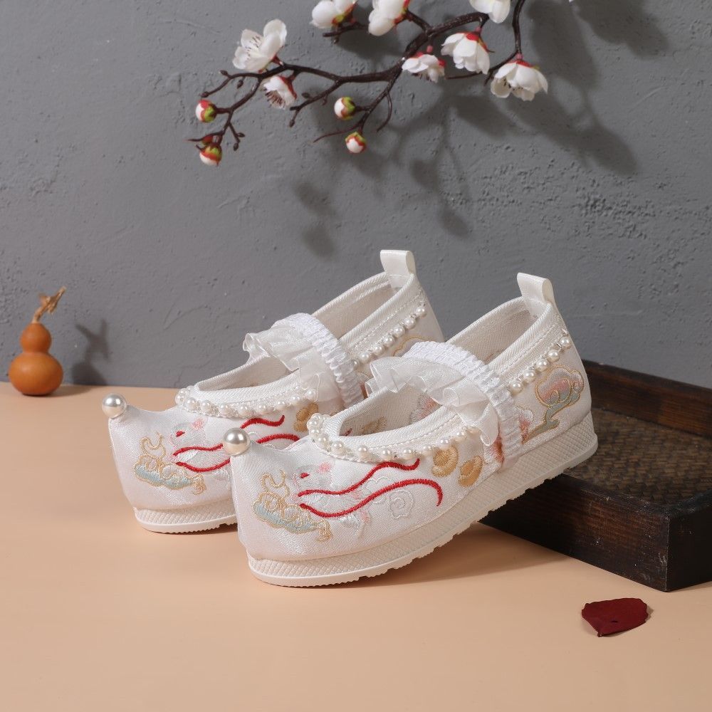 รองเท้าสไตล์จีนสำหรับเด็กหญิง Lin Langtu Hanfu จากปักกิ่ง
