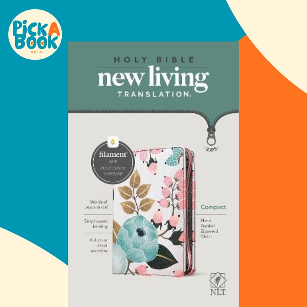NLT Compact Zipper Bible, Filament Enabled Edition, Floral by Tyndale (US edition, ปกอ่อน)