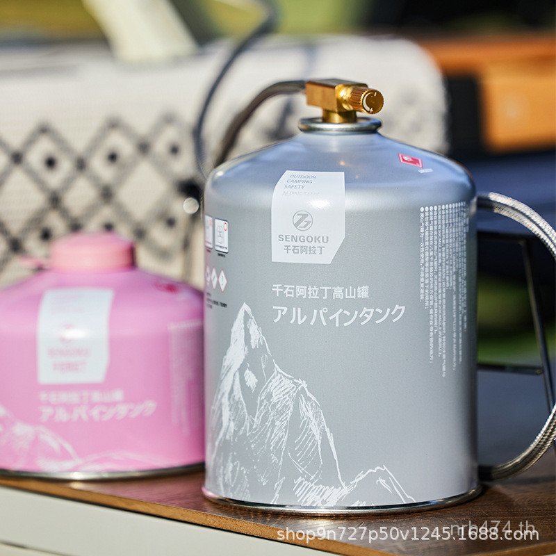 ถังแก๊สแบนกลางแจ้งแบบพกพา Highland Alpine Butane แก๊สแก๊ส Camping Chishi Aladdin 230g ญี่ปุ่นกลางแจ้