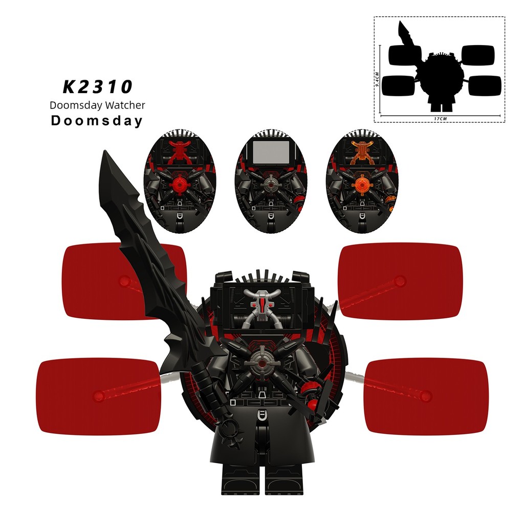 คนห้องน้ำและคนเฝ้าระวังสีน้ำตาลของเล่น Doomsday Watcher เหมาะสำหรับ Lego บุคคลที่สามบล็อกตัวต่อ KDL8