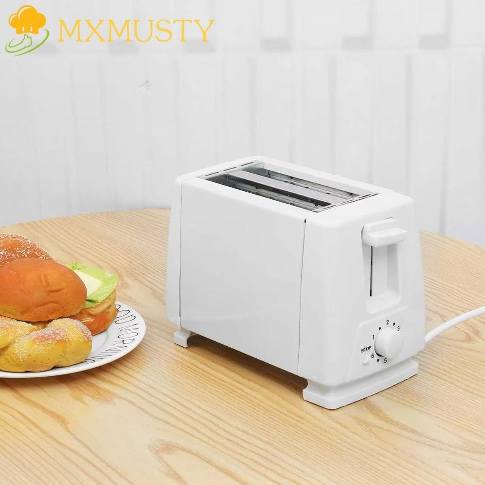 MXMUSTY Electric Bread Toaster | 6 Preset Temperature Stainless Steel 2 Slice Toaster, Household Rap