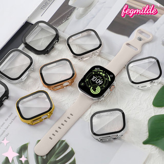 เคสกระจกนิรภัย 2 in 1 for Apple Watch Ultra/SE 3 2 49มม IWatch 40มม 41มม 44มม 45 46 38มม Series 11 10 9 8 7 6 5 4 3