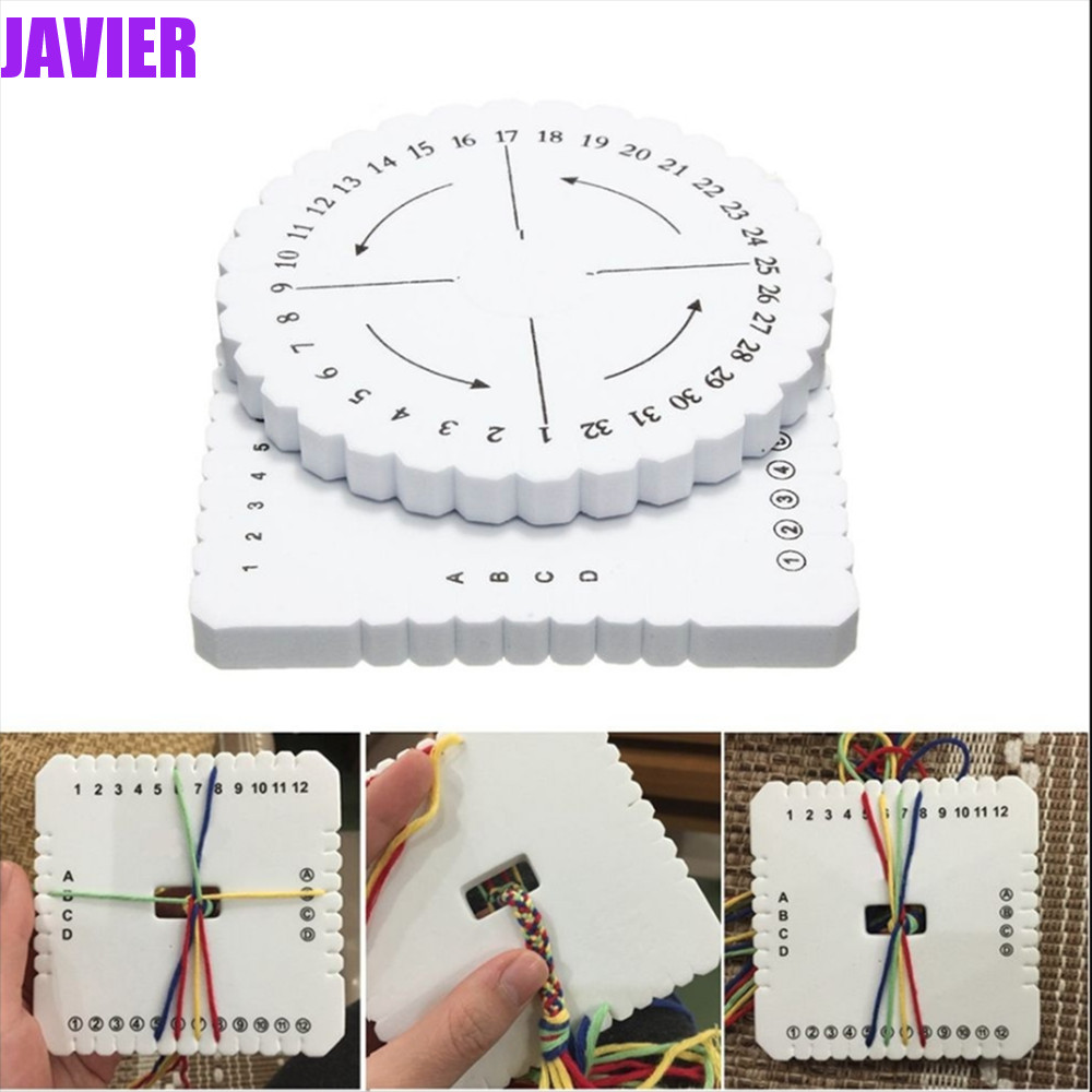 JAVIER เครื่องมือทํามือ 2 ชิ้น/เซ็ตแผ่นถัก Braiding Disc/Disk Kumihimo เชือกทอผ้า