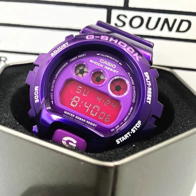 CASIO CASIO G-SHOCK กีฬานาฬิกาสีม่วงผู้ชายผู้หญิง DW-6900CC-6 5600BB MS NB-7