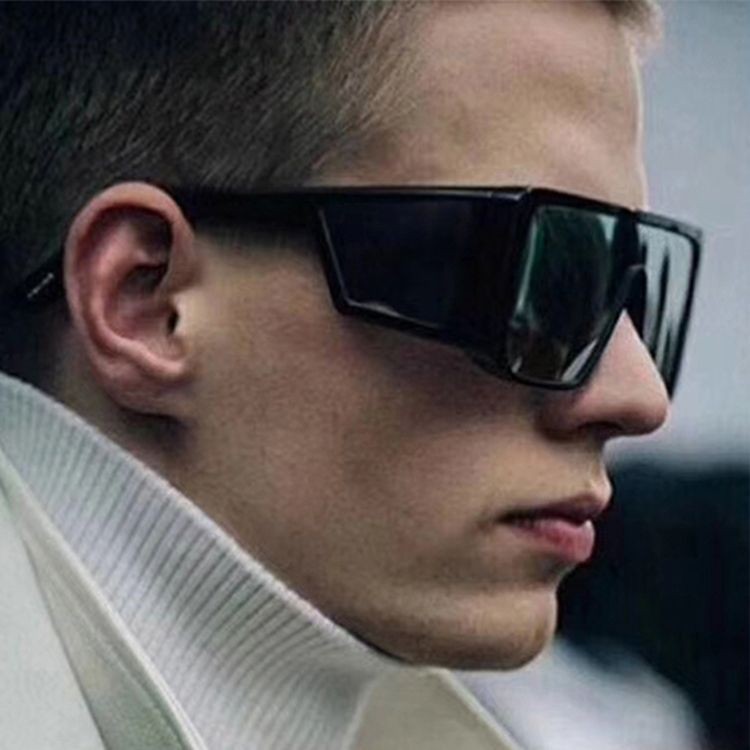 现货欧美风大框前卫运动墨镜偏光防紫外线男女户外骑行眼镜防风护目镜European and American style big frame avant-garde sports sunglassesB