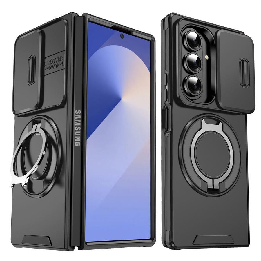 SAMSUNG เคสโทรศัพท์แม่เหล็กกันกระแทกสําหรับ ซัมซุง Z พับ8 Ultra 7 6 สไลด์กล้องเลนส์แหวนขาตั้งฝาครอบป้องกัน