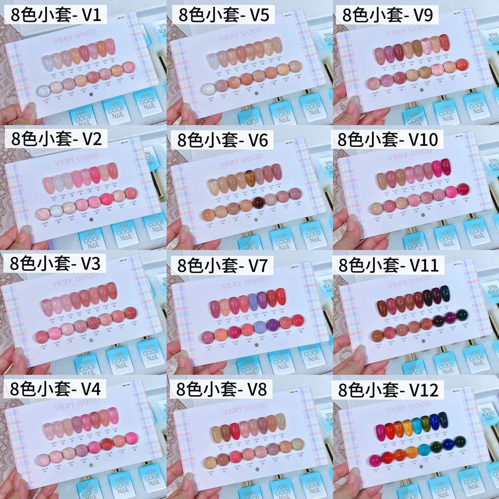 เซตสีไซรัป 8สี พร้อมชาร์ต Xuanfeier เจลใส สีใส เจลลี่ ยาทาเล็บ