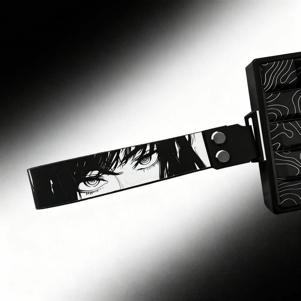 War Devil Anime Keyboard Ribbon Strap for Wooting 60HE ATK68 Nylon PU Strap with 3M Tape & Screws