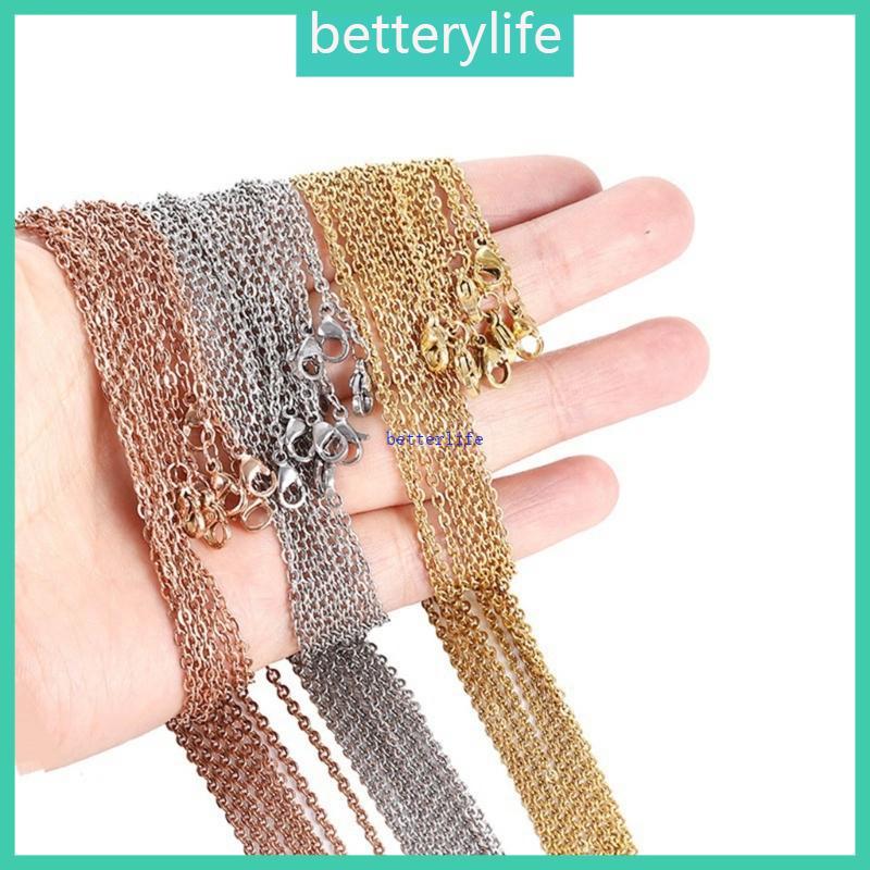 BTF 10 ชิ้นโซ่โลหะสร้อยคอกุ้งก้ามกราม สําหรับทำเครื่องประดับเอง (DIY)