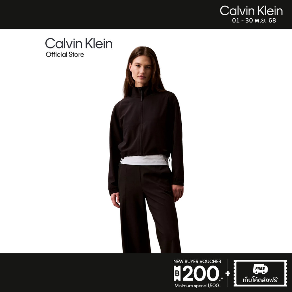 CALVIN KLEIN เสื้อแจ็คเก็ตผู้หญิง Woven Mesh Jacket รุ่น GWS5O502 UB1 - สีดำ
