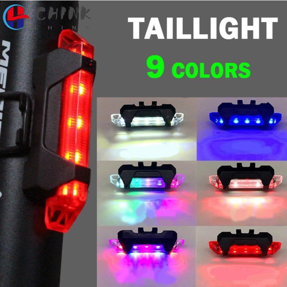 ไฟจักรยานเสือภูเขา CHINK City: ไฟหน้าและไฟท้าย LED กันน้ำ, ชาร์จบatteries via USB, สีสันสดใส