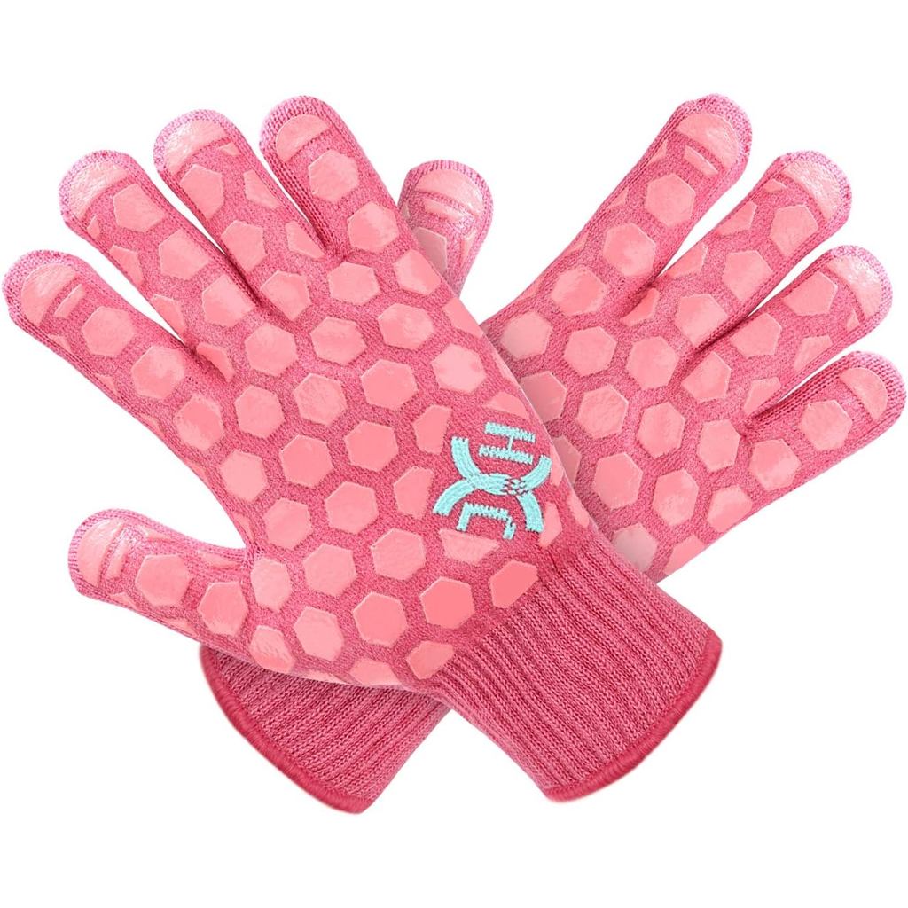 ถุงมือเตาอบทนความร้อน JH: EN407 ได้รับการรับรอง 932 °F บาร์บีคิวและเตาอบ Mitts สําหรับ Grlling, เบเก