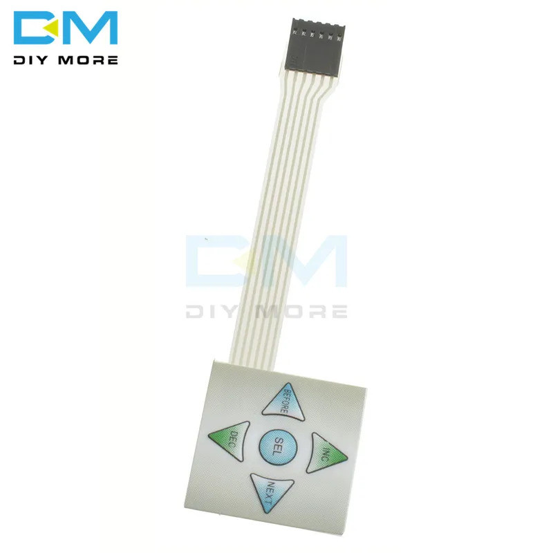 1PCS 1x5 Matrix Array 5Key Membrane Switch ปุ่มกดคีย์บอร์ด 1*5 คีย์แผงควบคุมแผ่น 40*40 มม.สําหรับ Ad