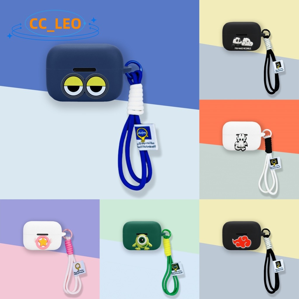 Case for Anker Soundcore AeroClip Cute Panda Night Fury Lanyard Pendant Cartoon Silicone Soft Case Suitable for Soundcore AeroClip Shockproof Shell Protective Sleeve