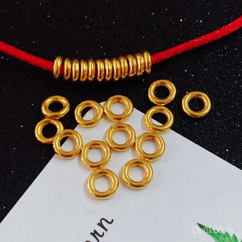 สร้อยข้อมือลูกปัด DIY ทำด้วยมือ จากวัสดุ Pure Gold 999 และ Gold 3D พร้อมแหวน K3FQ