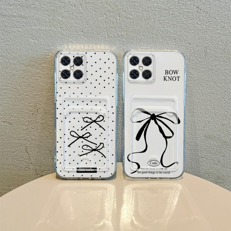 ผู้ถือบัตรสําหรับ Honor X5B X6A X6B 4G X7 4G X7A 4G X7B X7C X8A 4G X8B X8C 4G Lina โบว์สีดํากันกระแท