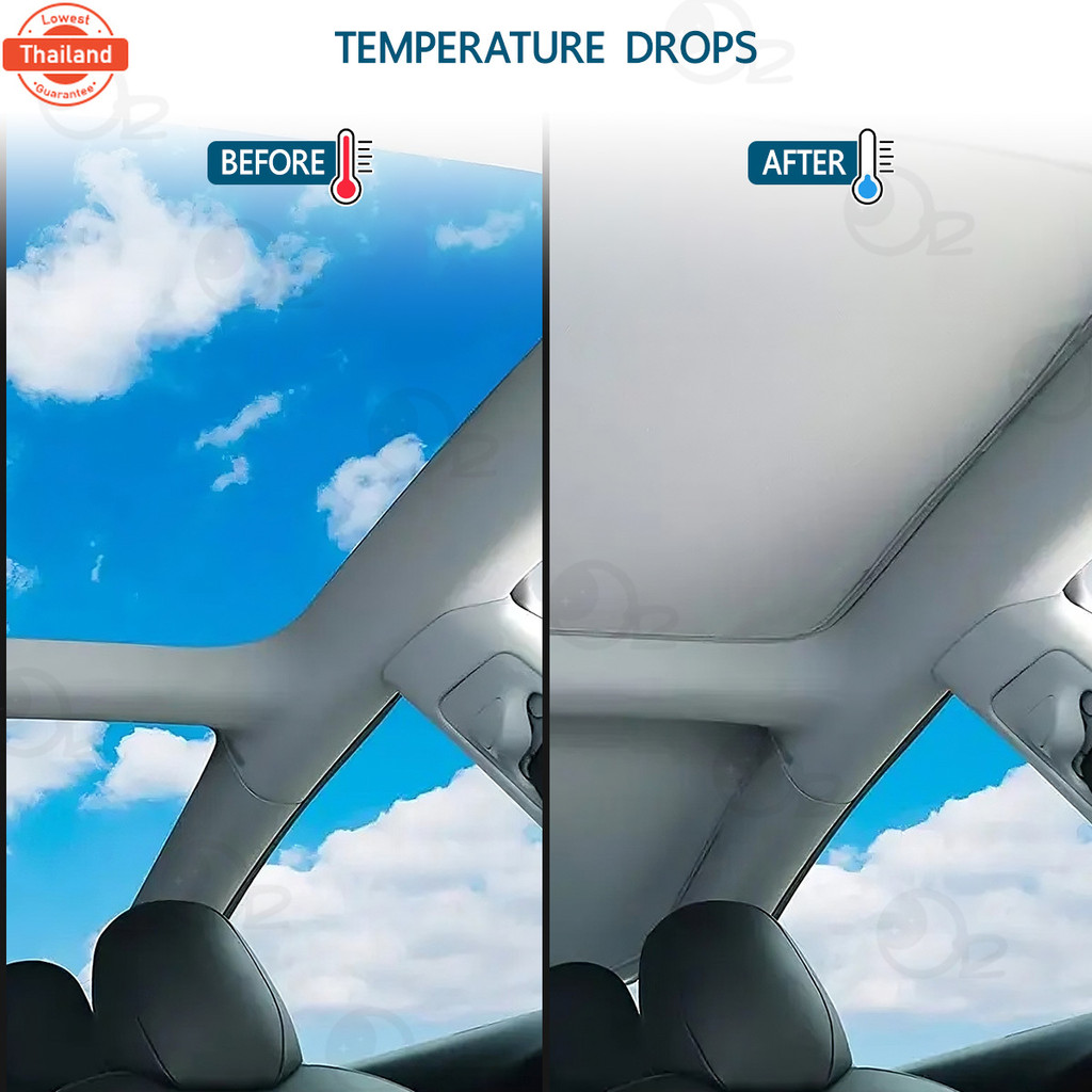 Qtech ม่านังแดด - หลังคา Tesla Model 3 3 / 2024 Highland สะท้อนความร้อน และ ม่านังแดดหลังคาในรถ แสงแ