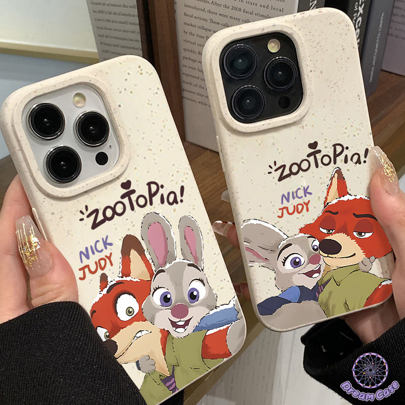 เคสไอโฟน13 คู่รักซูมกระต่ายจิ้งจอก ที่ย่อยสลายได้ สำหรับ IPhone 11 16 17 13 14 15 12 Pro Max XR X 7 8 16 Plus Air XS Max