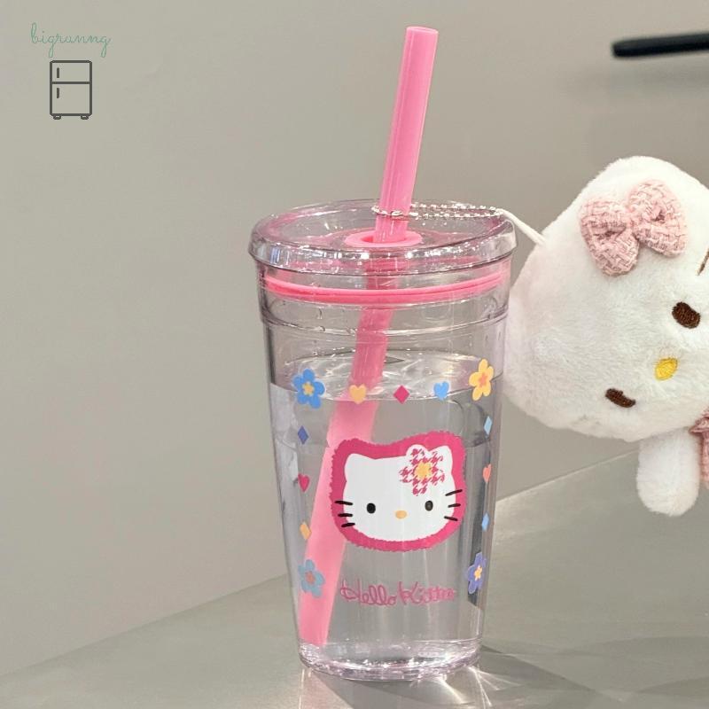 [bigrunng] 1ชิ้นมูลค่าสูงถ้วยฟางสร้างสรรค์การ์ตูนน่ารักHello Kittyถ้วยกาแฟนักเรียนสํานักงานบ้านถ้วยพลาสติกของใช้ในครัวเรือนสจ - รูปที่ 6
