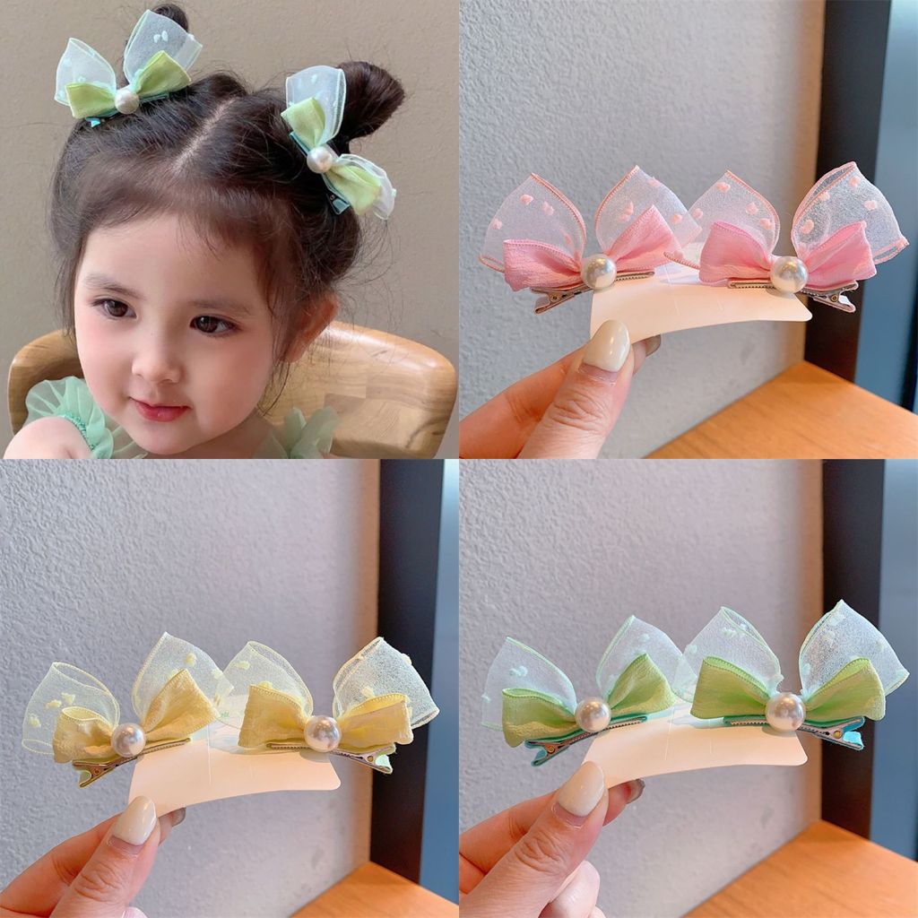 กิ๊บเด็กผู้หญิง โบว์หูกระต่าย 3D ไข่มุกเทียม งานวันเกิด