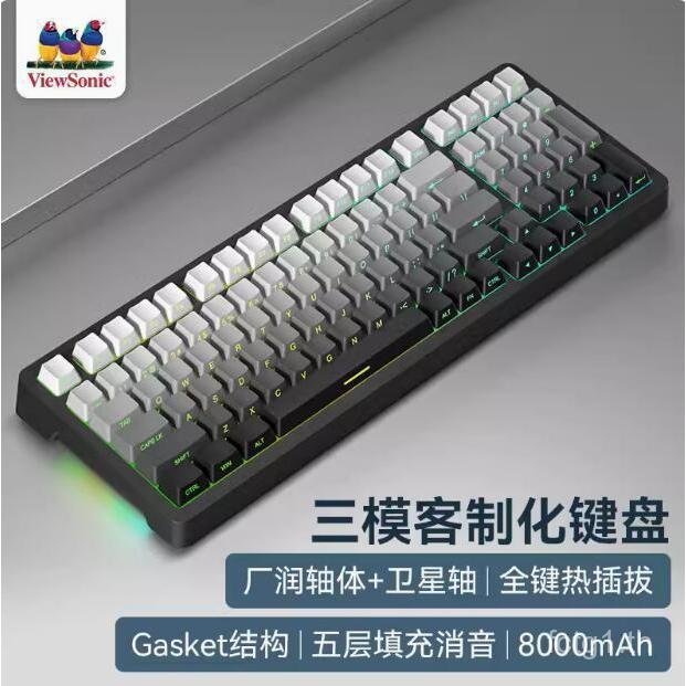 K99 โปร่งใสที่กําหนดเองจริงคีย์บอร์ดแบบกลไก gaske ปุ่มกดคริสตัลสามโหมด