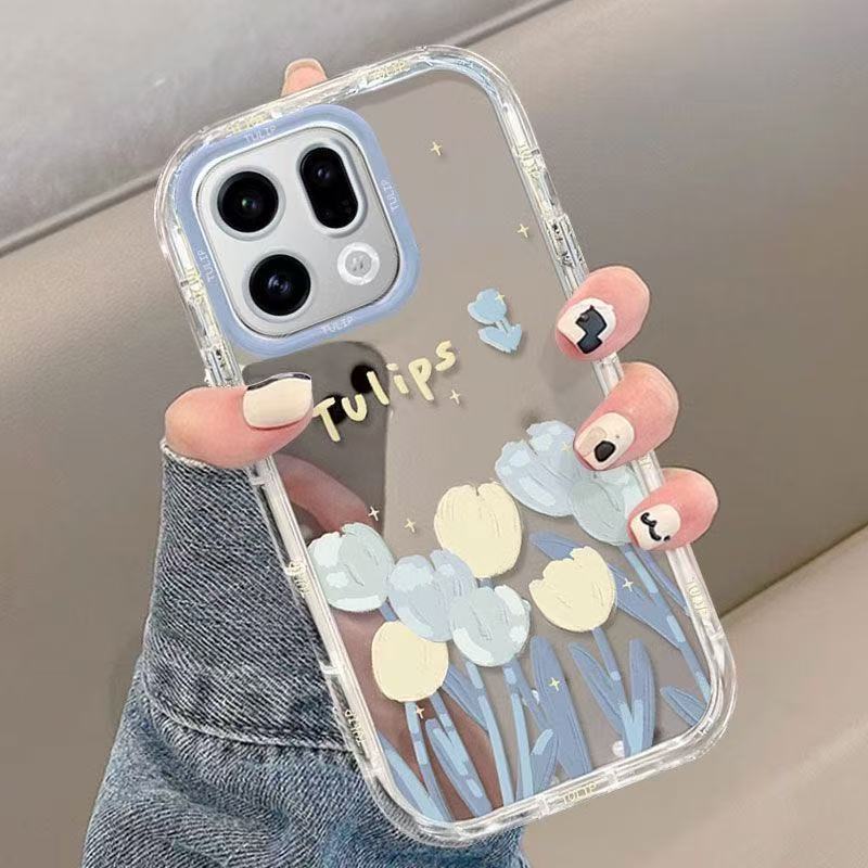 สําหรับ OPPO Find X9 Pro 5G เคสโทรศัพท์การ์ตูนกระจกถุงลมนิรภัยกรณีป้องกันฝุ่นป้องกันกรณี