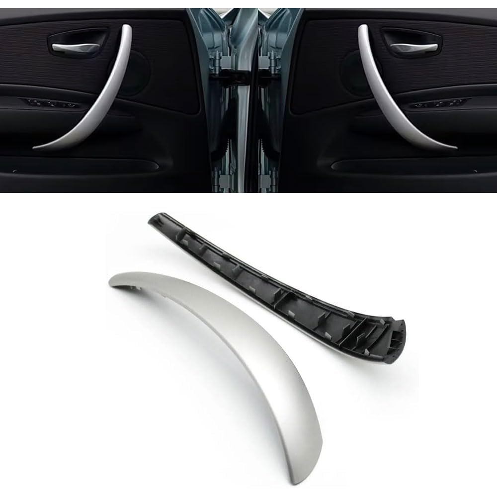 ใช้งานร่วมกับ BMW 1 Series, 2PCS มือจับประตูด้านนอก,ภายในซ้าย/ขวาประตูดึงแผงฝาครอบ Trim สําหรับ E81 