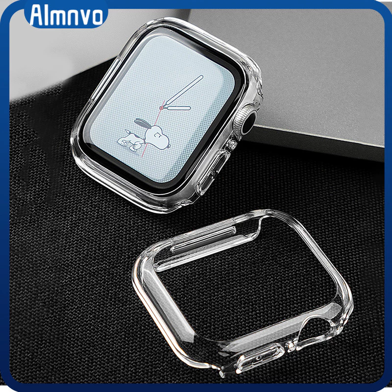กระจกนิรภัย PC / กรณี TPU อ่อนนุ่มครอบคลุม for Iwatch Ultra/SE 3 2 Apple Watch Series 11 10 9 8 7 6 5 49 45 46 42 44mm