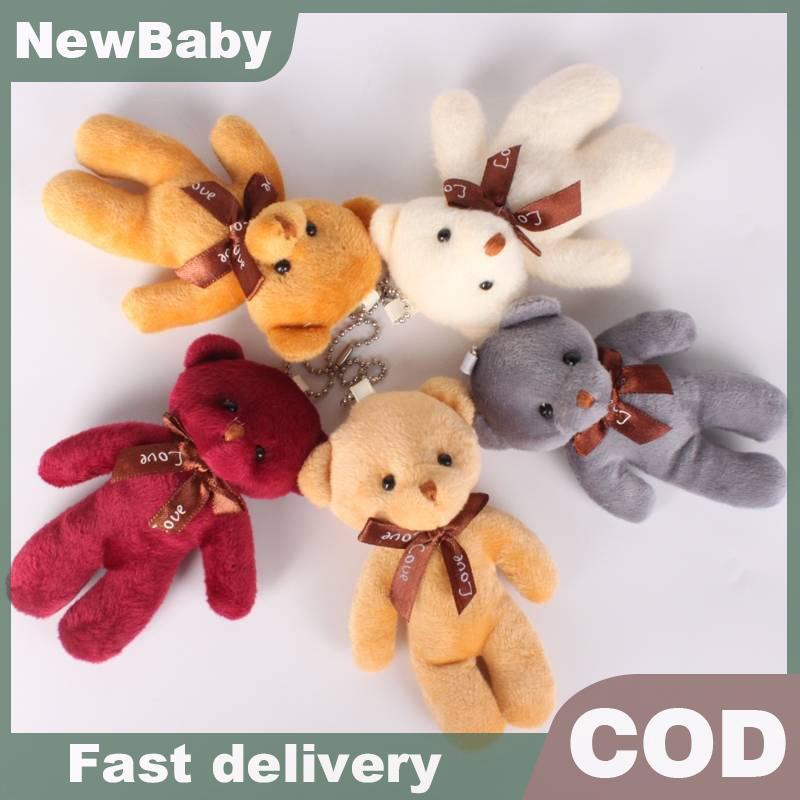 NEWBABY 12 ชิ้น/ล็อตนุ่มตุ๊กตาหมีตุ๊กตาของเล่นตุ๊กตาของขวัญขนาดเล็กกระเป๋าจี้ตุ๊กตาตุ๊กตา TH