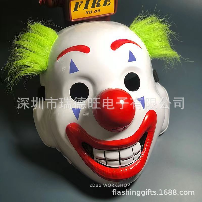 เป็นมิตรกับสิ่งแวดล้อม PVC joker Mask ภาพยนตร์ joker Halloween Ball Mask joker Glowing Mask 25.11.12
