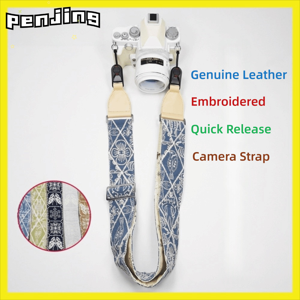 PENJING Micro Single Strap, Adjustable Quick Release Camera Shoulder Strap, Top-grain Genuine Leathe