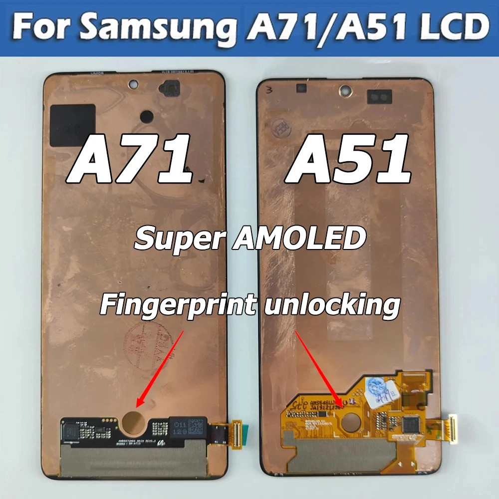 SAMSUNG Super AmoledสําหรับSamsung A51 A515 A515f A71 A715 A715f/ds A716fn A716 5GจอแสดงผลLcdพร้อมหน