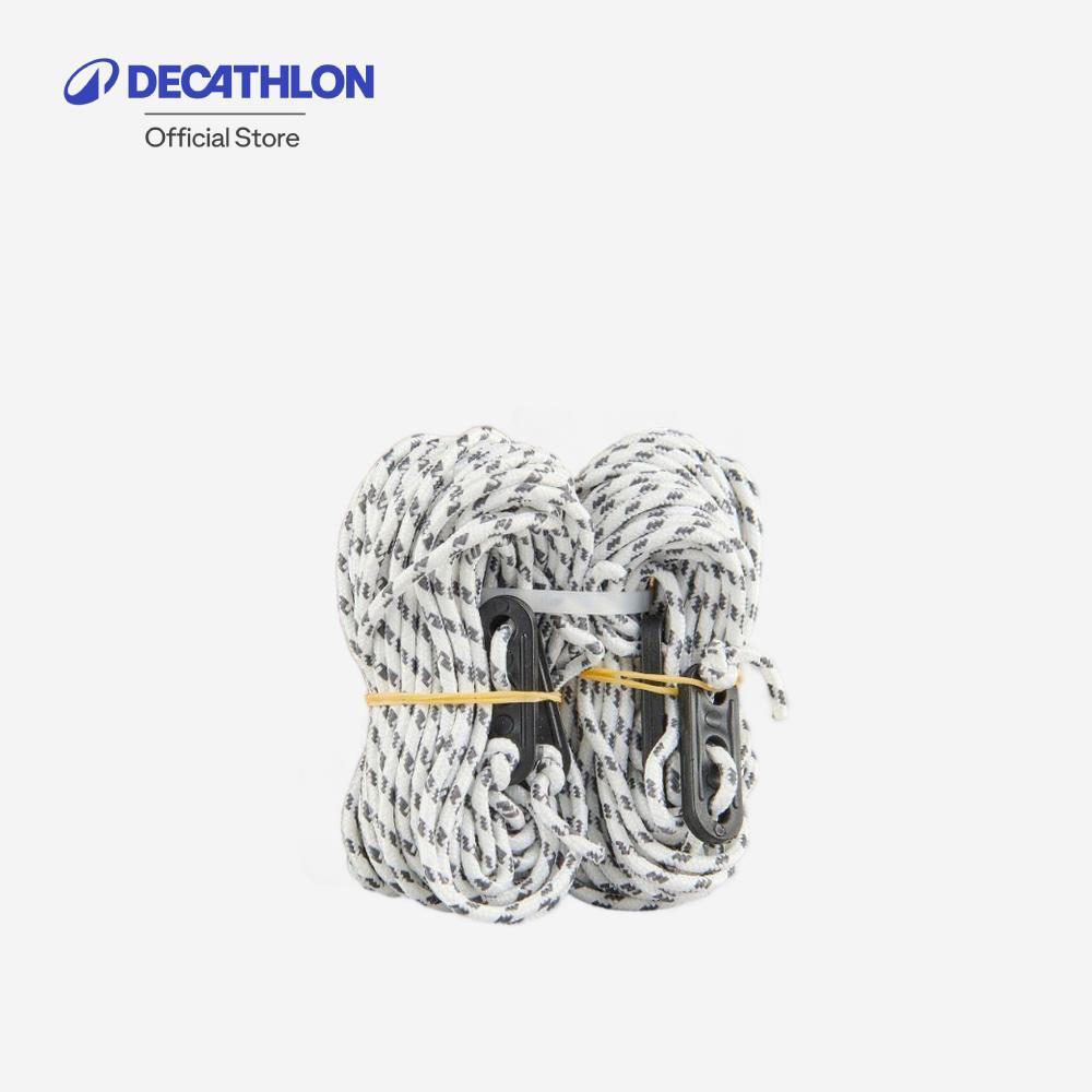 Decathlon 2 Guy Ropes And 4 Guy Lines For Tents ชุดเชือก 2 เส้นและตัวปรับ 4 อันสำหรับเต็นท์ - White