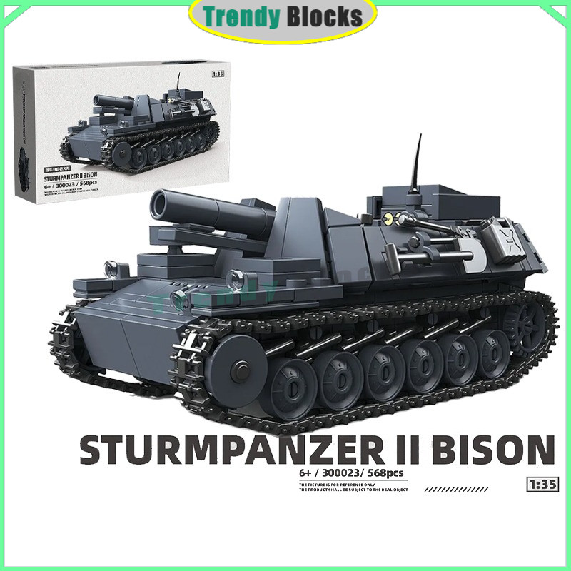 300023,Sturmpanzer II Bison, Self-propelled Artillery Tanks Building Blocks ของเล่นของขวัญสําหรับชาย – โปรปัง