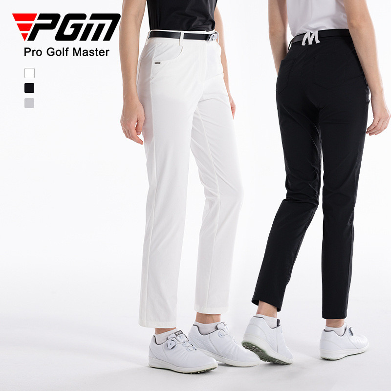 PGM Golf กางเกงขาตรงผู้หญิง KUZ173 สำหรับฤดูใบไม้ผลิและฤดูร้อน แบบเข้าได้กับทุกทรง มีการออกแบบเอวพิเศษ