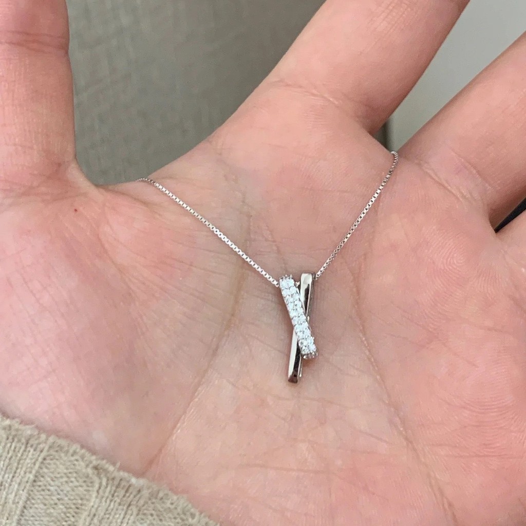 Unknown Number Interlocking สร้อยคอผู้หญิง All-Match หรูหรา Niche Design High-End อารมณ์เรขาคณิต Cla