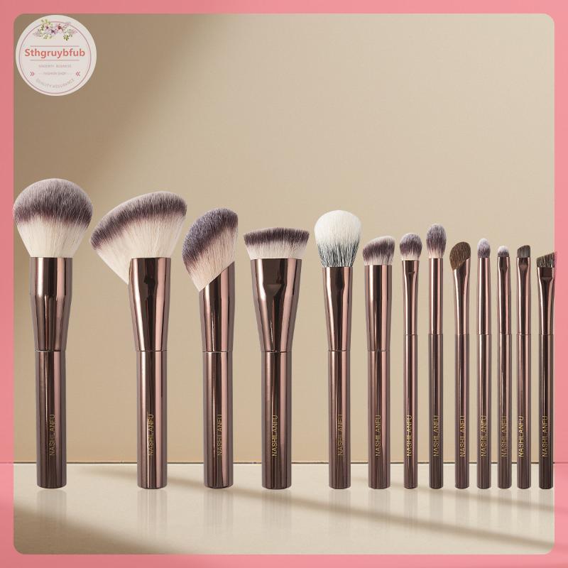 STHB แปรงแต่งหน้าแป้งรองพื้นคอนซีลเลอร์ Blush Bronzer อายแชโดว์คิ้วอายไลเนอร์แปรงแกะสลัก VN