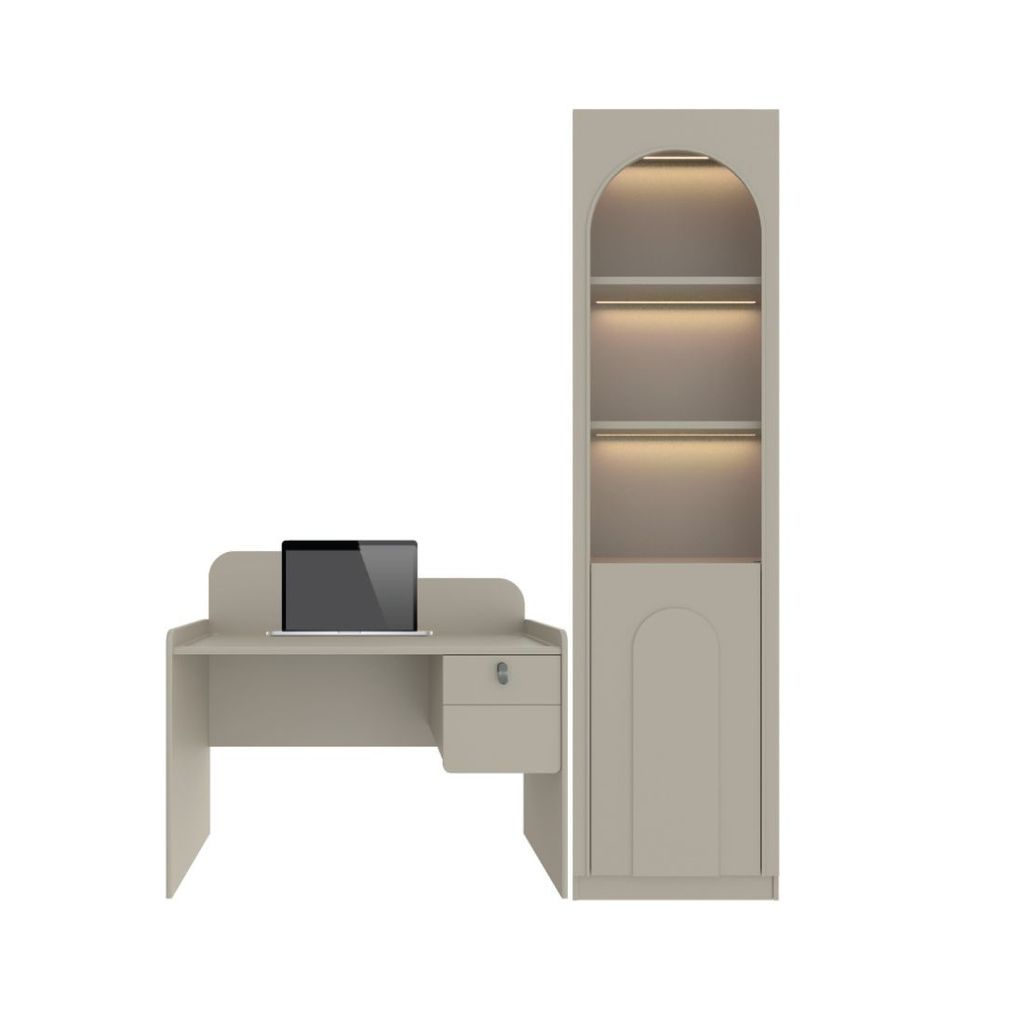 SB Design Square โต๊ะทำงาน ขนาด 120 ซม. & ตู้โชว์ ขนาด 60 ซม. รุ่น Lavique  แบรนด์ SB FURNITURE