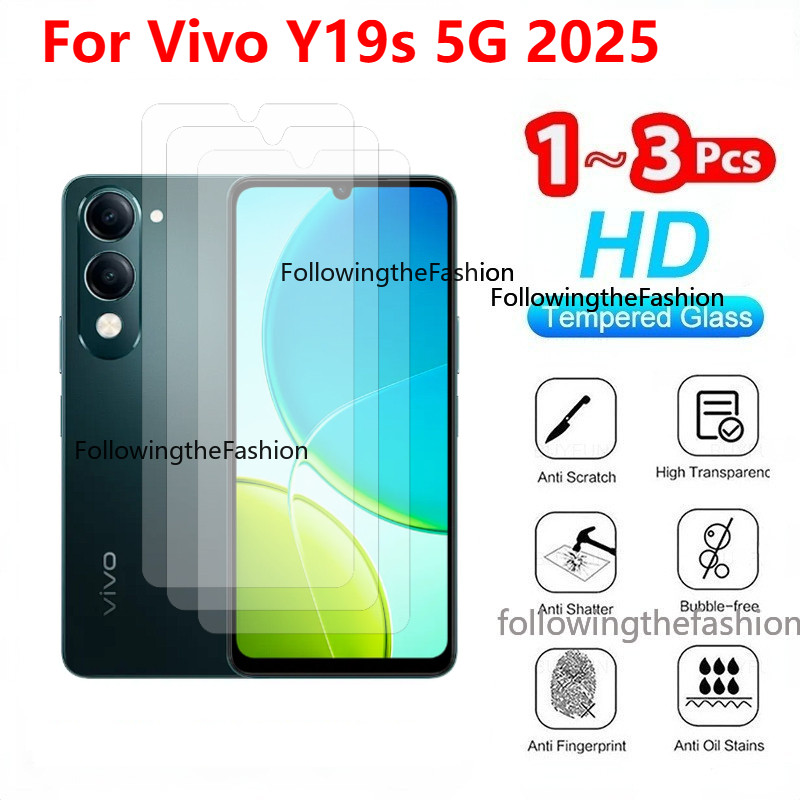 1-3PCS ฟิล์มกระจกนิรภัยสําหรับ Vivo Y19s 5G 2025 ป้องกันหน้าจอสําหรับ vivo Y19s Y 19s Y19S Pro Y21D 