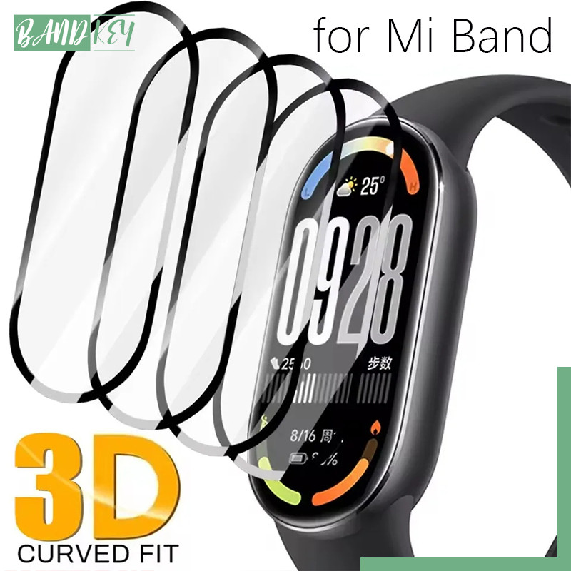 ฟิล์มกระจกนิรภัยสีดำด้านข้าง 3D Anti Gores Full Screen Protector สำหรับ for Mi Band 10 9 8 7 6 5 4/Xiaomi MiBand หน้าจอ