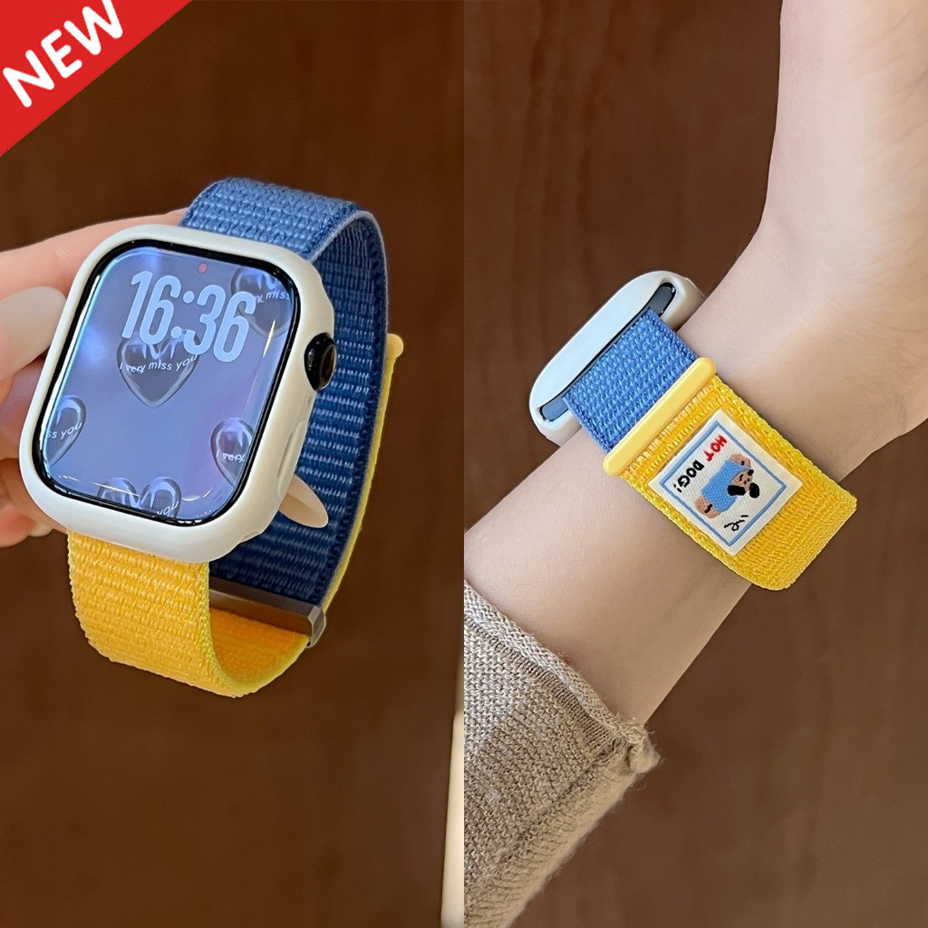 Magic Strap Nylon Loop Band, สายรัดข้อมือซิลิโคนอ่อนนุ่ม Combo สําหรับ Apple Watch 11 10 9 ใหม่ S8 SE3 Ultra3/2/1 45 44 49 41 40 42 46 มม.