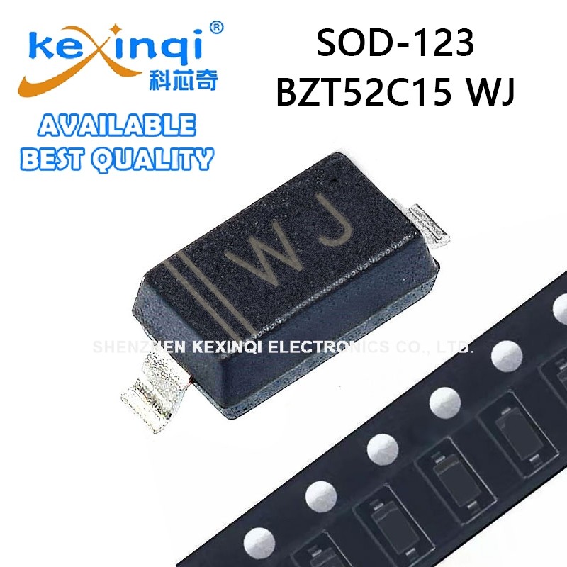 (100-500 ชิ้น) BZT52C15 WJ SOD-123 ทรานซิสเตอร์ SMD แรงดันไฟฟ้าเสถียรไดโอด
