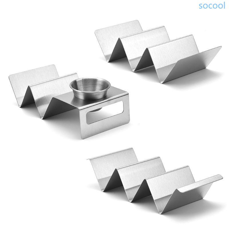 Soc* Taco Holder Stand Stainless Steel Taco for Shell Taco Plates for Home and Restau